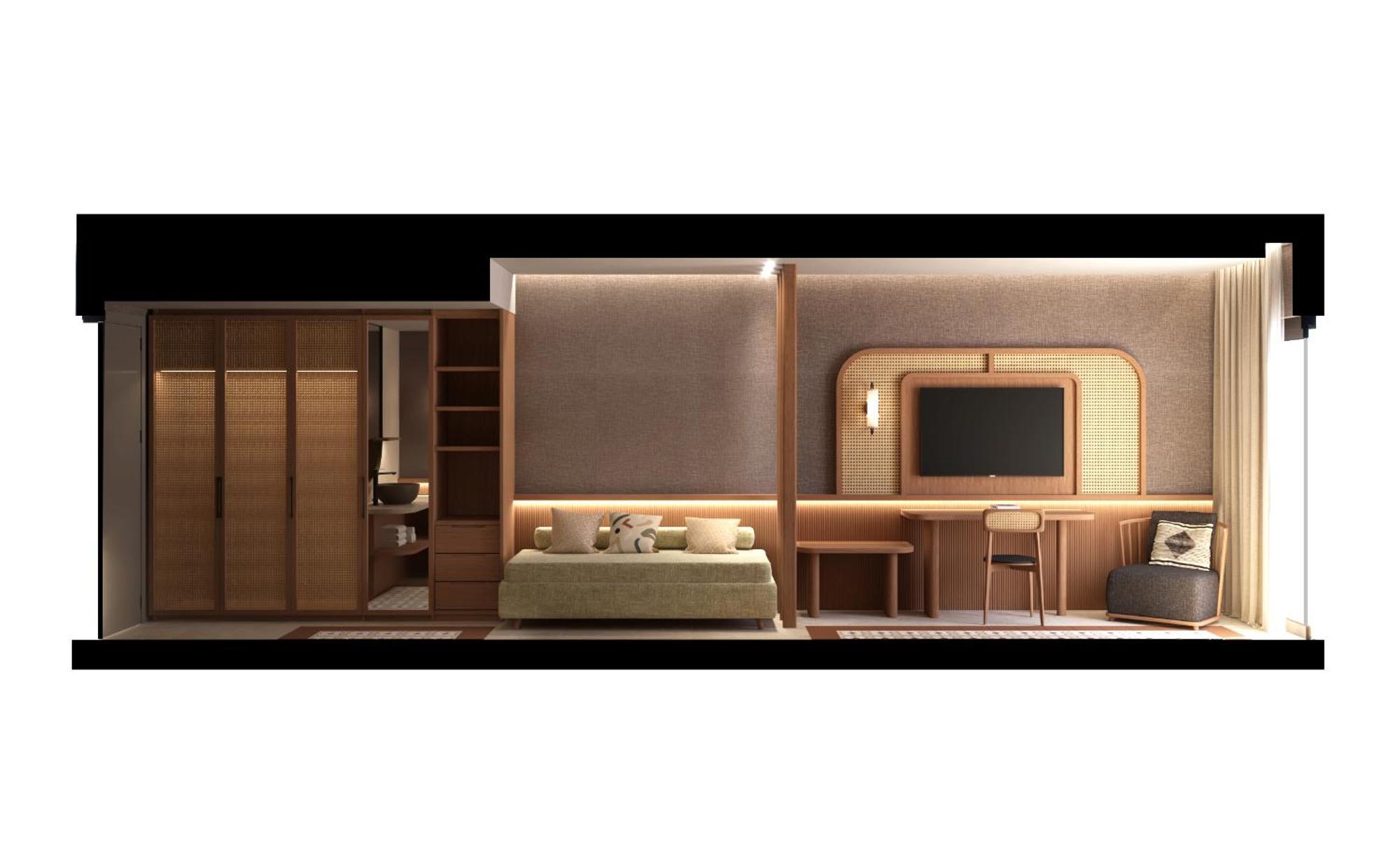 Sentido Apollo Palace Mesongí Exterior foto A 3D rendering of a hotel room